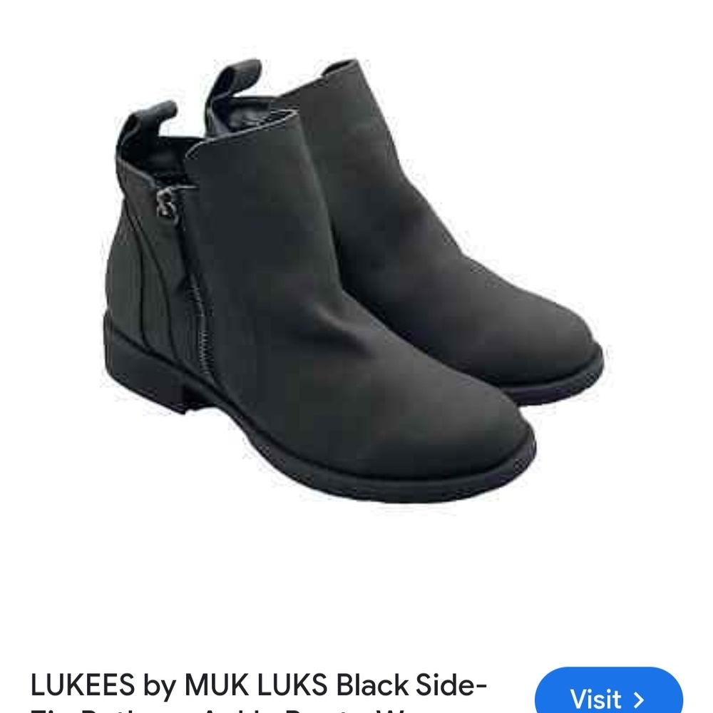 MUK LUKS Black Ankle Boots